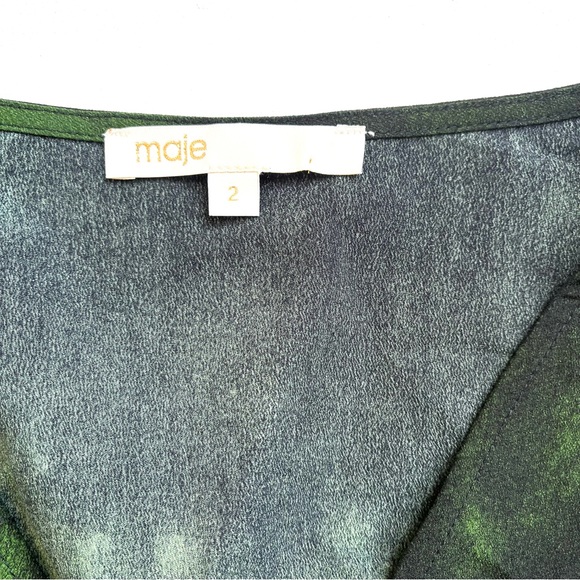 MAJE Ribeira Tie-dye Print Maxi Crepe Dress Imprime Green - Picture 6 of 7